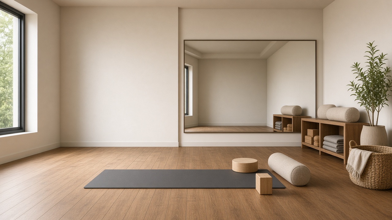 Private teaching room with one mat and props